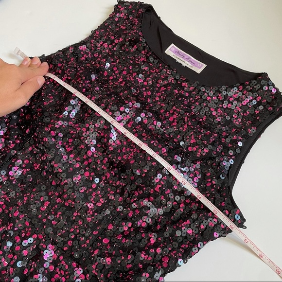 Adrianna Papell Black & Pink Sequin Cut Out Dress - Picture 6 of 13